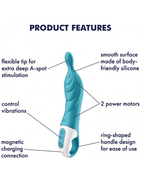 SATISFYER A MAZING 2 VIBRADOR PUNTO A TURQUESA