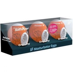 SATISFYER 3 HUEVOS MASTURBADORES NAUGHTY SAVAGE CRUNCHY 2