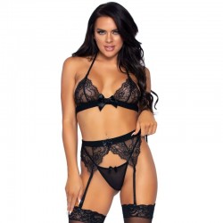 LEG AVENUE SET DE TRES PIEZAS TOP LIGUERO Y TANGA M