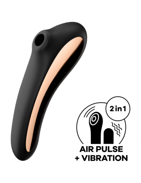 SATISFYER DUAL KISS ESTIMULADOR CLITORIS NEGRO