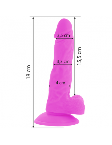 DIVERSIA DILDO FLEXIBLE CON VIBRACIoN 18 CM LILA