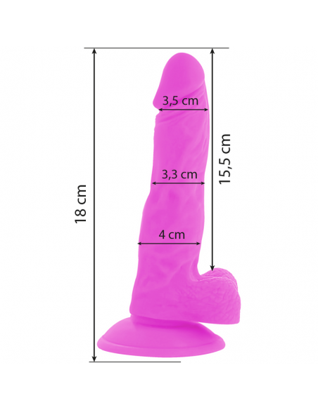 DIVERSIA DILDO FLEXIBLE CON VIBRACIoN 18 CM LILA
