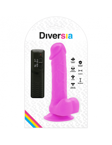 DIVERSIA DILDO FLEXIBLE CON VIBRACION 205 CM LILA