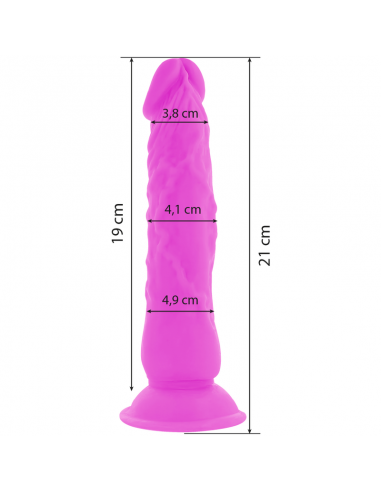 DIVERSIA DILDO FLEXIBLE CON VIBRACION 21 CM LILA