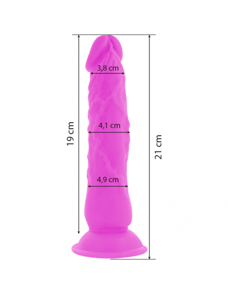 DIVERSIA DILDO FLEXIBLE CON VIBRACION 21 CM LILA