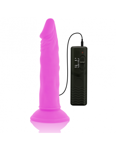 DIVERSIA DILDO FLEXIBLE CON VIBRACION 23 CM LILA