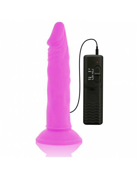 DIVERSIA DILDO FLEXIBLE CON VIBRACION 23 CM LILA
