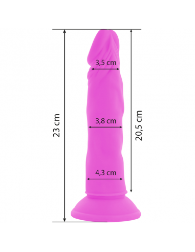 DIVERSIA DILDO FLEXIBLE CON VIBRACION 23 CM LILA