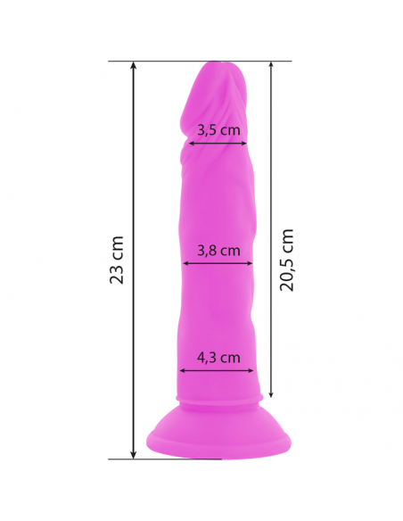 DIVERSIA DILDO FLEXIBLE CON VIBRACION 23 CM LILA