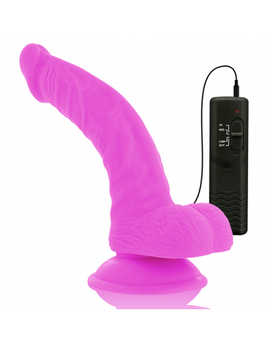 DIVERSIA DILDO FLEXIBLE CON VIBRACION 215 CM LILA
