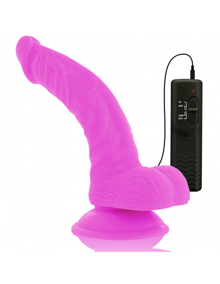 DIVERSIA DILDO FLEXIBLE CON VIBRACION 215 CM LILA