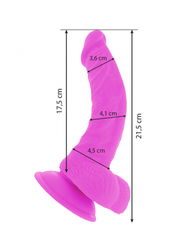 DIVERSIA DILDO FLEXIBLE CON VIBRACION 215 CM LILA