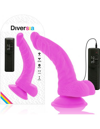 DIVERSIA DILDO FLEXIBLE CON VIBRACION 215 CM LILA