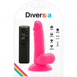 DIVERSIA DILDO FLEXIBLE CON VIBRACION 17 CM ROSA 2