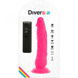 DIVERSIA DILDO FLEXIBLE CON VIBRACION 21 CM ROSA 2