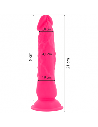 DIVERSIA DILDO FLEXIBLE CON VIBRACION 21 CM ROSA