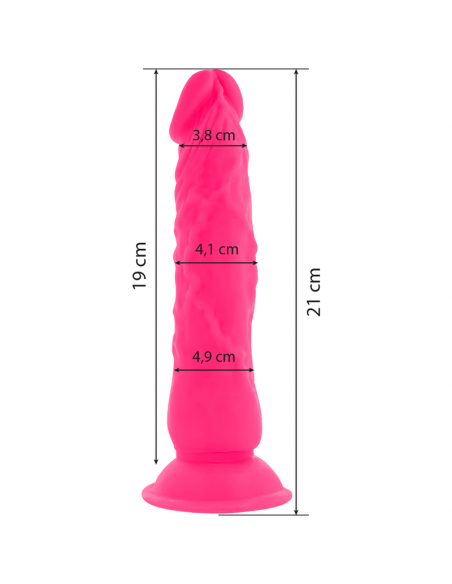 DIVERSIA DILDO FLEXIBLE CON VIBRACION 21 CM ROSA