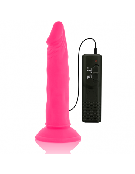DIVERSIA DILDO FLEXIBLE CON VIBRACION 23 CM PINK