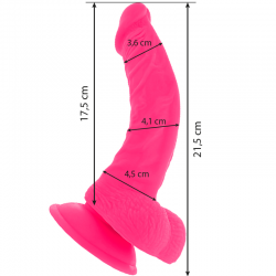 DIVERSIA DILDO FLEXIBLE CON VIBRACION 215 CM ROSA 2