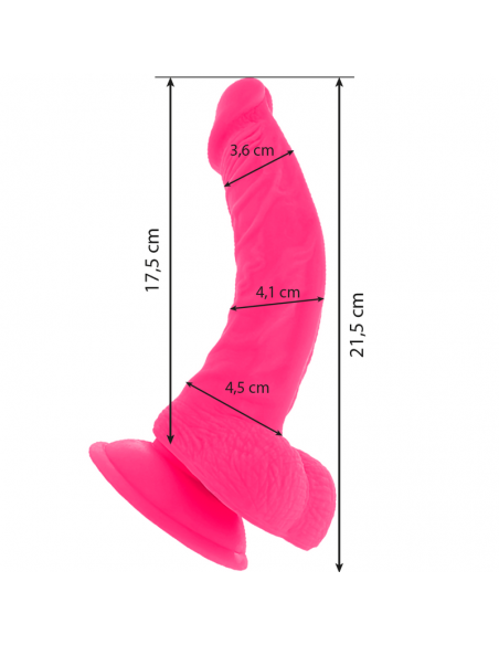 DIVERSIA DILDO FLEXIBLE CON VIBRACION 215 CM ROSA