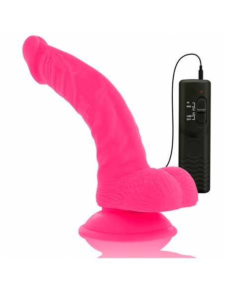 DIVERSIA DILDO FLEXIBLE CON VIBRACION 215 CM ROSA