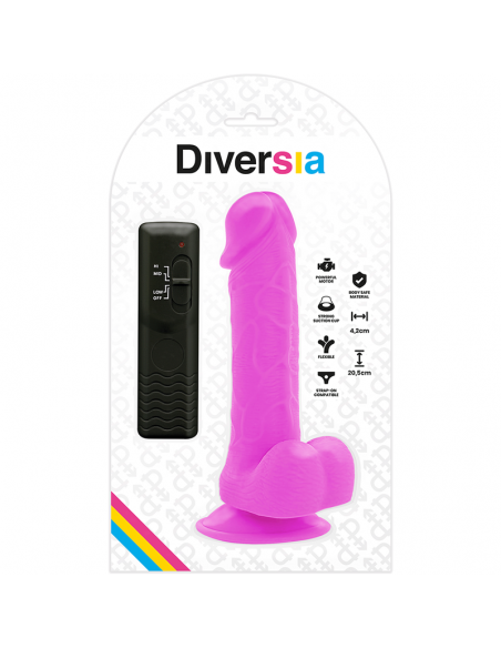 DIVERSIA DILDO FLEXIBLE CON VIBRACION 205 CM LILA