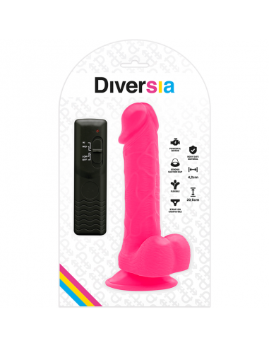 DIVERSIA DILDO FLEXIBLE CON VIBRACION 205 CM ROSA