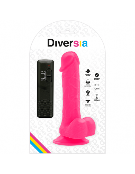 DIVERSIA DILDO FLEXIBLE CON VIBRACION 205 CM ROSA