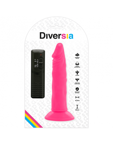 DIVERSIA DILDO FLEXIBLE CON VIBRACION 23 CM PINK
