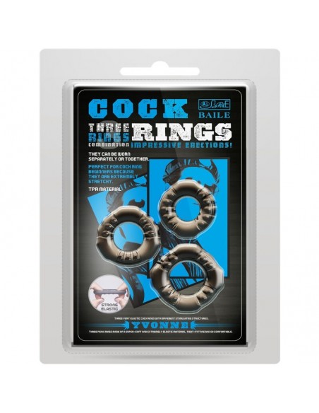 COCK RINGS YVONNE SET 3 ANILLOS PENE
