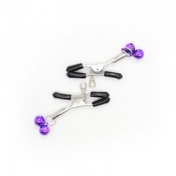 OHMAMA FETISH PINZAS PEZONES CON CASCABEL LILA 2