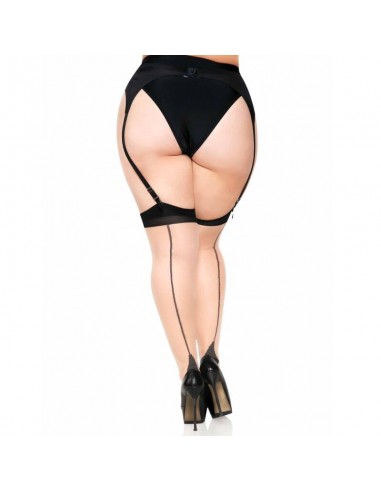 LEG AVENUE MEDIAS NUDE CON TACON CUBANO Y COSTURA TRASERA PLUS