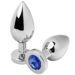 METALHARD ANAL PLUG DIAMOND AZUL MEDIUM 762CM