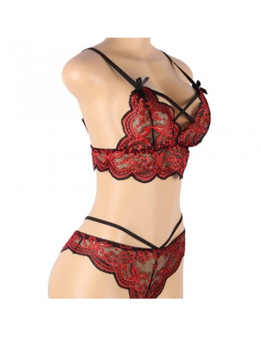 SUBBLIME SET DOS PIEZAS TOP Y PANTIES DE ENCAJES S M
