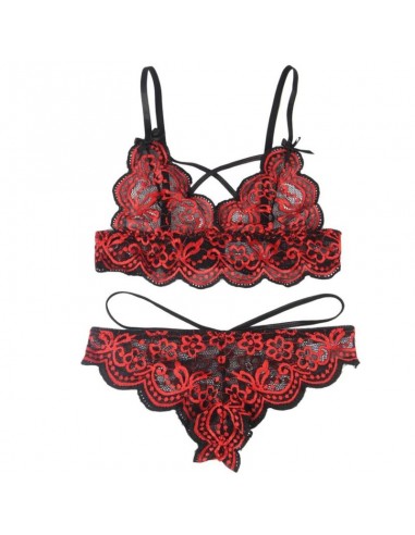 SUBBLIME SET DOS PIEZAS TOP Y PANTIES DE ENCAJES S M