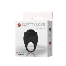 PRETTY LOVE CHESTER ANILLO VIBRADOR NEGRO 2