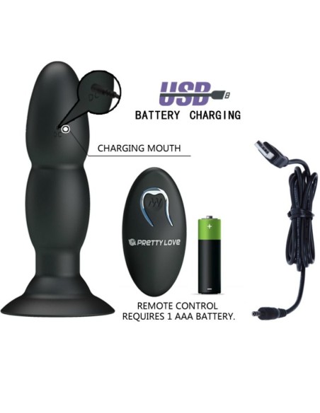 PRETTY LOVE PLUG VIBRADOR Y ROTACIoN POR CONTROL REMOTO