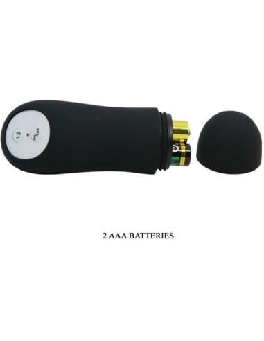 PRETTY LOVE PLUG ANAL SILICONA FORMA PENE Y 12 MODOS VIBRACION NEGRO
