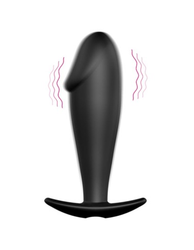 PRETTY LOVE PLUG ANAL SILICONA FORMA PENE Y 12 MODOS VIBRACION NEGRO