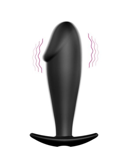 PRETTY LOVE PLUG ANAL SILICONA FORMA PENE Y 12 MODOS VIBRACION NEGRO