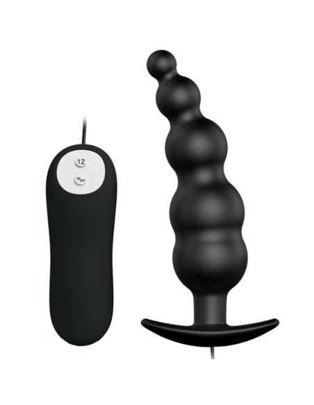 PRETTY LOVE PLUG ANAL SILICONA ESTIMULACION EXTRA Y 12 MODOS VIBRACION NEGRO