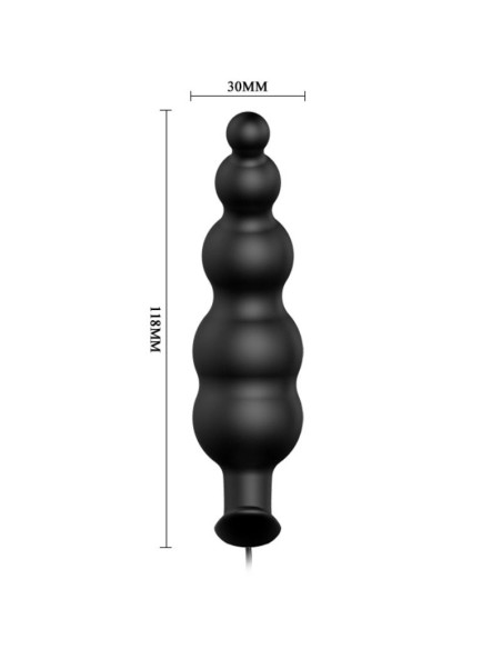 PRETTY LOVE PLUG ANAL SILICONA ESTIMULACION EXTRA Y 12 MODOS VIBRACION NEGRO