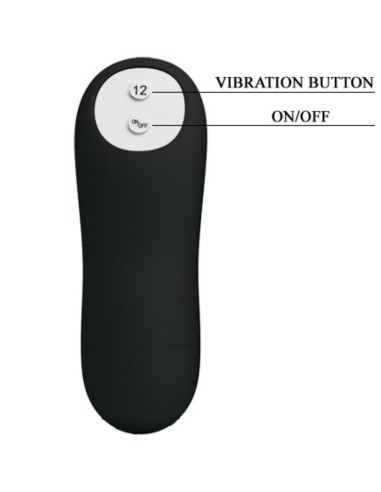 PRETTY LOVE PLUG ANAL SILICONA ESTIMULACION EXTRA Y 12 MODOS VIBRACION NEGRO