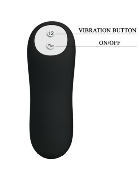 PRETTY LOVE PLUG ANAL SILICONA ESTIMULACION EXTRA Y 12 MODOS VIBRACION NEGRO