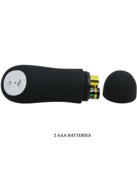 PRETTY LOVE PLUG ANAL SILICONA ESTIMULACION EXTRA Y 12 MODOS VIBRACION NEGRO