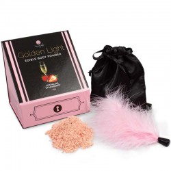 SECRETPLAY GOLDEN LIGHT KIT POLVOS COMESTIBLES Y PLUMA FRESAS CAVA