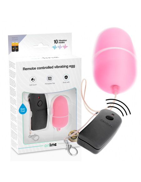 ONLINE HUEVO VIBRADOR CON MANDO CONTROL REMOTO ROSA