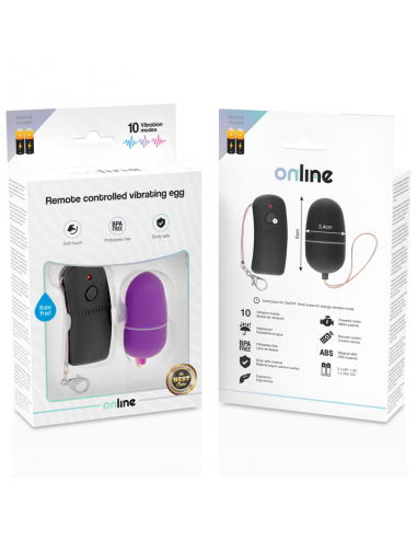 ONLINE HUEVO VIBRADOR CON MANDO CONTROL REMOTO LILA