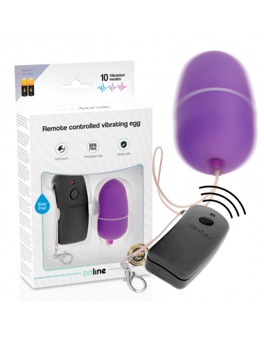 ONLINE HUEVO VIBRADOR CON MANDO CONTROL REMOTO LILA
