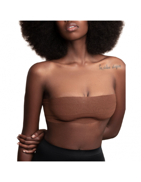 BYE BRA BODY CINTA 5M X 65 CM 3 PARES DE PEZONERAS MARRON OSCURO